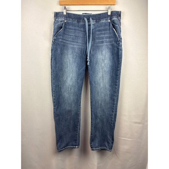 Women’s Democracy Size 12 Light Wash Blue Jeans with Elastic Waistband - Picture 1 of 5